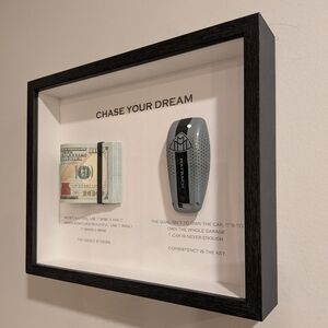 Framed Motivational Display with Money and Key